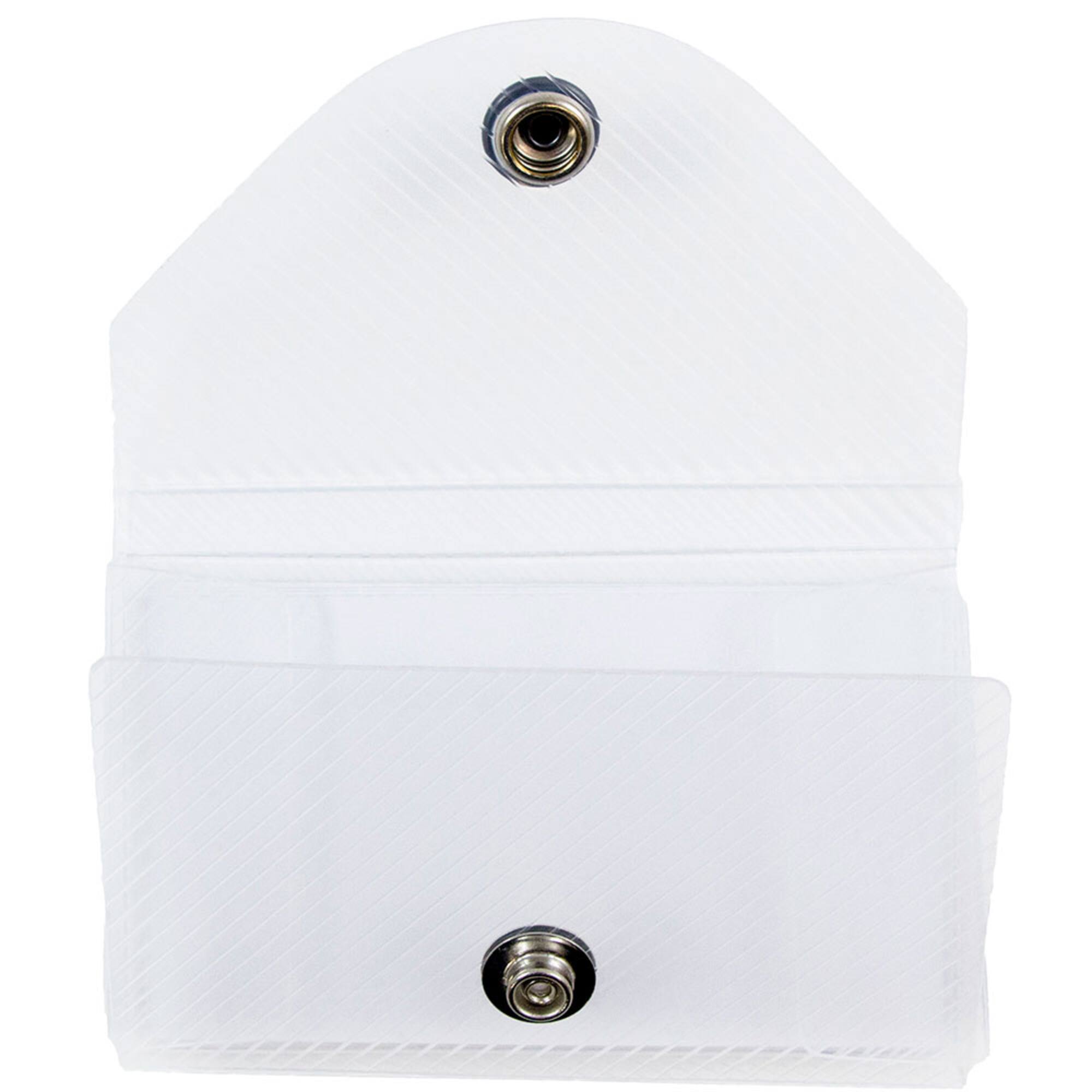 JAM Paper Clear Plastic Business Card Holder Case with Snap Closure